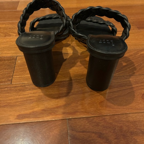 A New Day Black Basil Braided Straps Heels Sandals size 10 - Picture 3 of 4